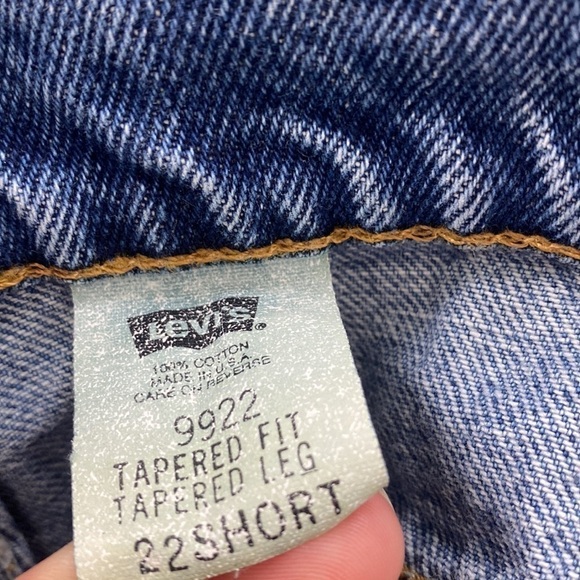 VINTAGE 90s LEVI’S 9922 Orange Tab Tapered Fit Tapered Leg Mom Jeans 22 Short - Picture 8 of 9